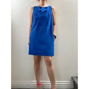Diane Von Furstenberg Klein Blue Tulip Sleeveless Mini Dress w/ Pockets Size 4
